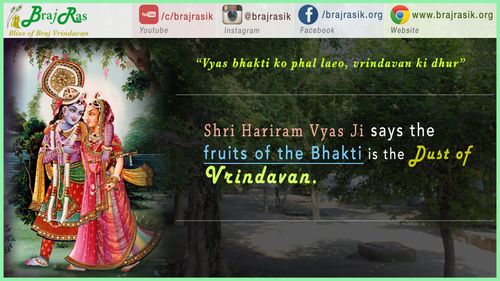 व्यास भक्ति को फल लायो, वृन्दावन की धूर - श्री हरिराम व्यास