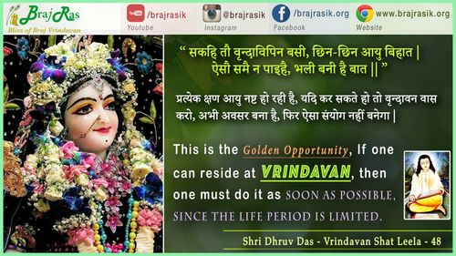 सकहि तौ वृन्दाविपिन बसी - श्री ध्रुवदास, बयालीस लीला, वृन्दावन शत लीला (48)