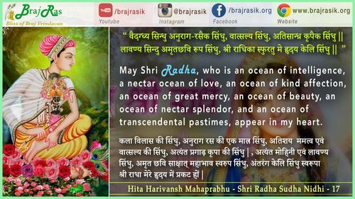 वैदग्ध्य सिन्धु अनुराग-रसैक सिंधु - हित हरिवंश महाप्रभु - श्री राधा सुधा निधि (17)