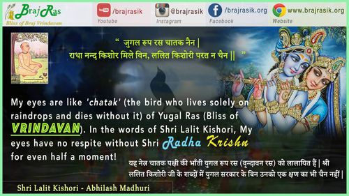 Jugal Roop Ras Chatak Nain - Shri Lalit Kishori, Abhilash Madhuri, Vinay (94)