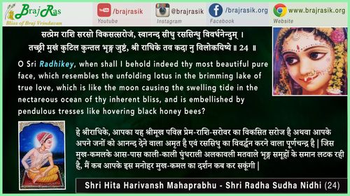 सत्प्रेम राशि सरसो विकसत्सरोजं - श्री हित हरिवंश महाप्रभु - श्री राधा सुधा निधि