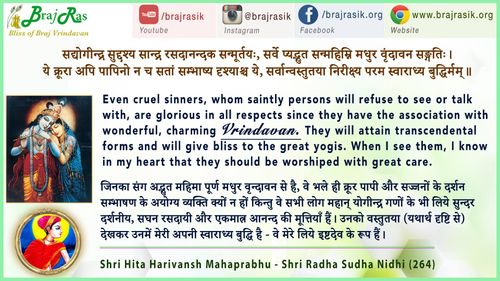 सद्योगीन्द्र सुद्दश्य सान्द्र रसदानन्दक सन्मूर्तय - मुरली अवतार श्री हित हरिवंश महाप्रभु , श्री राधा सुधा निधि