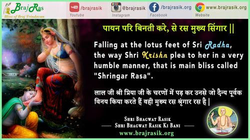 पायन परि बिनती करे, से रस मुख्य सिंगार - श्री भगवत रसिक, भगवत रसिक की वाणी, अनन्यरसिकभरण ग्रंथ 1 (8)