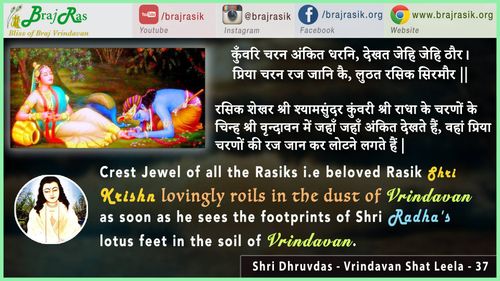 कुँवरि चरन अंकित धरनि - श्री ध्रुवदास, बयालीस लीला, वृन्दावन शत लीला (37)