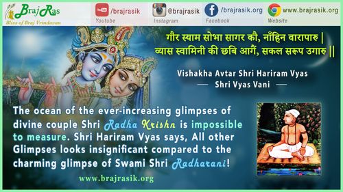 गौर स्याम सोभा सागर कौ, नाँहिन वारापारु - श्री हरिराम व्यास (विशाखा अवतार) - व्यास वाणी