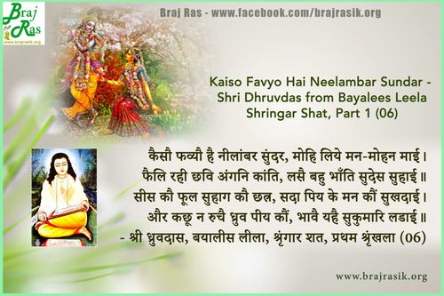 कैसौ फव्यौ है नीलांबर सुंदर - श्री हित ध्रुवदास, बयालीस लीला, श्रृंगार शत 1 (06)