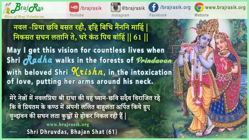 नवल-प्रिया छवि बसत रहौ - श्री ध्रुवदास, बयालीस लीला, भजन शत (61)