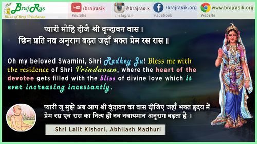 Pyari Mohi Dije Shri Vrindavan Vaas - Shri Lalit Kishori, Abhilash Madhuri, Vinay (140)