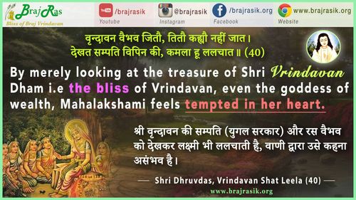 वृन्दावन वैभव जितौ - श्री ध्रुवदास, बयालीस लीला, वृन्दावन शत लीला (40)