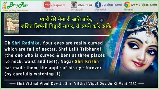 Pyari Tere Naina Ri Ati Banke, Lalit Tribhangi Bihari Nagar - Shri Vitthal Vipul Dev Ji, Shri Vitthal Vipul Dev Ju Ki Vani (25)