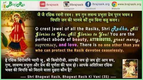 Jai Jai Rasik Ravani Ravan - Shri Bhagwat Rasik, Bhagwat Rasik Ki Vani, Ananyanishchayatmak Granth, Purvardh (35)