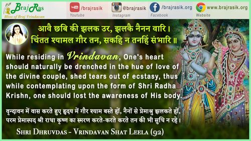 आवै छबि की झलक उर - श्री ध्रुवदास, बयालीस लीला, वृन्दावन शत लीला (92)