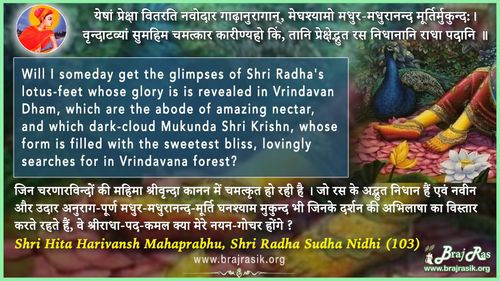 Yeshan Preksha Vitarati Gadanuragan, Megshyamo - Shri Radha Sudha Nidhi (103)