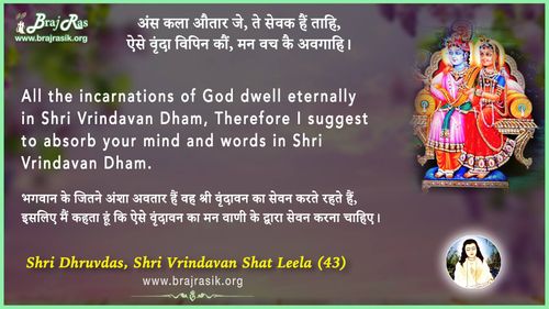 अंस कला औतार जे - श्री ध्रुवदास, बयालीस लीला, वृन्दावन शत लीला (43)