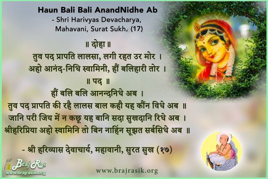 Haun Bali Bali Anandnidhe Ab - Shri Harivyas Devacharya,  Mahavani, Surat Sukh (17)