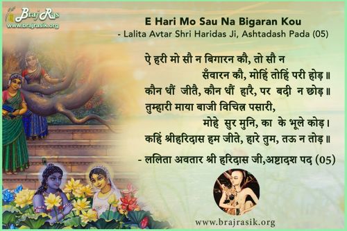 Ae Hari Mo Sau Na Bigaran Kou - Lalita Avtar Shri Haridas Ji, Ashtadash Pada (05)