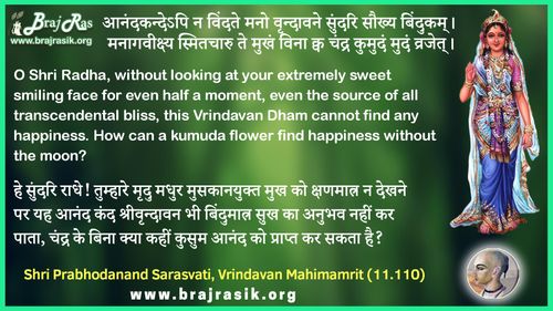 आनंदकन्देऽपि न विंदते - श्री प्रबोधानंद सरस्वती, वृन्दावन महिमामृत (11.110)