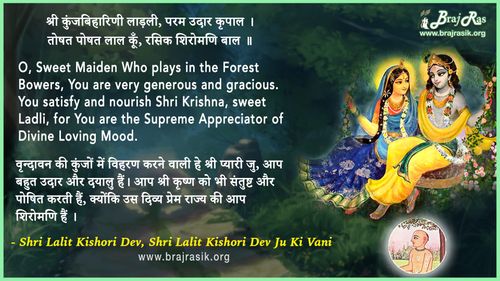 Shri Kunjbiharini Ladli - Shri Lalit Kishori Dev Ju Ki Vani, Ras Ki Saakhi (185)