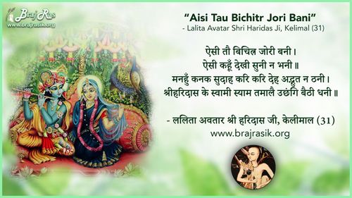 ऐसी तौ बिचित्र जोरी बनी - ललिता अवतार श्री हरिदास जी, केलीमाल (31)