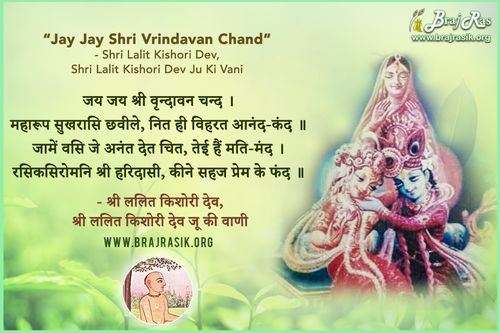 Jay Jay Shri Vrindavan Chand - Shri Lalit Kishori Dev, Shri Lalit Kishori Dev Ju Ki Vani, Siddhant Ke Pad (50)