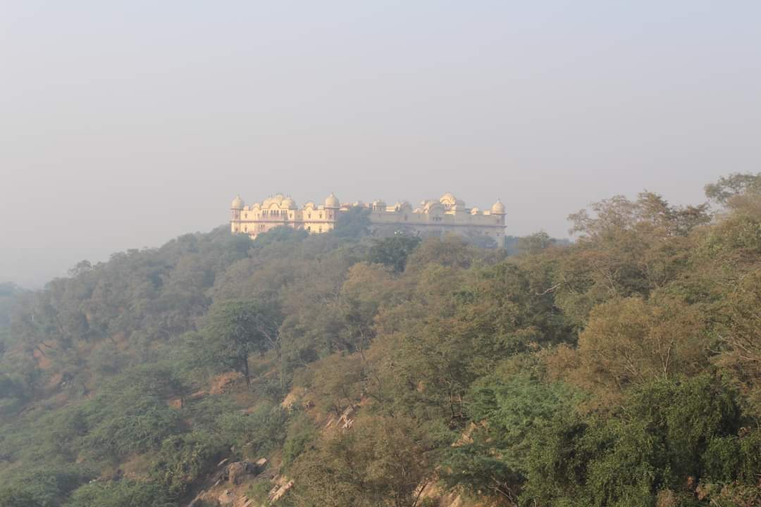 View of Kushal Bihari temple from Shri Radharani Temple, Barsana