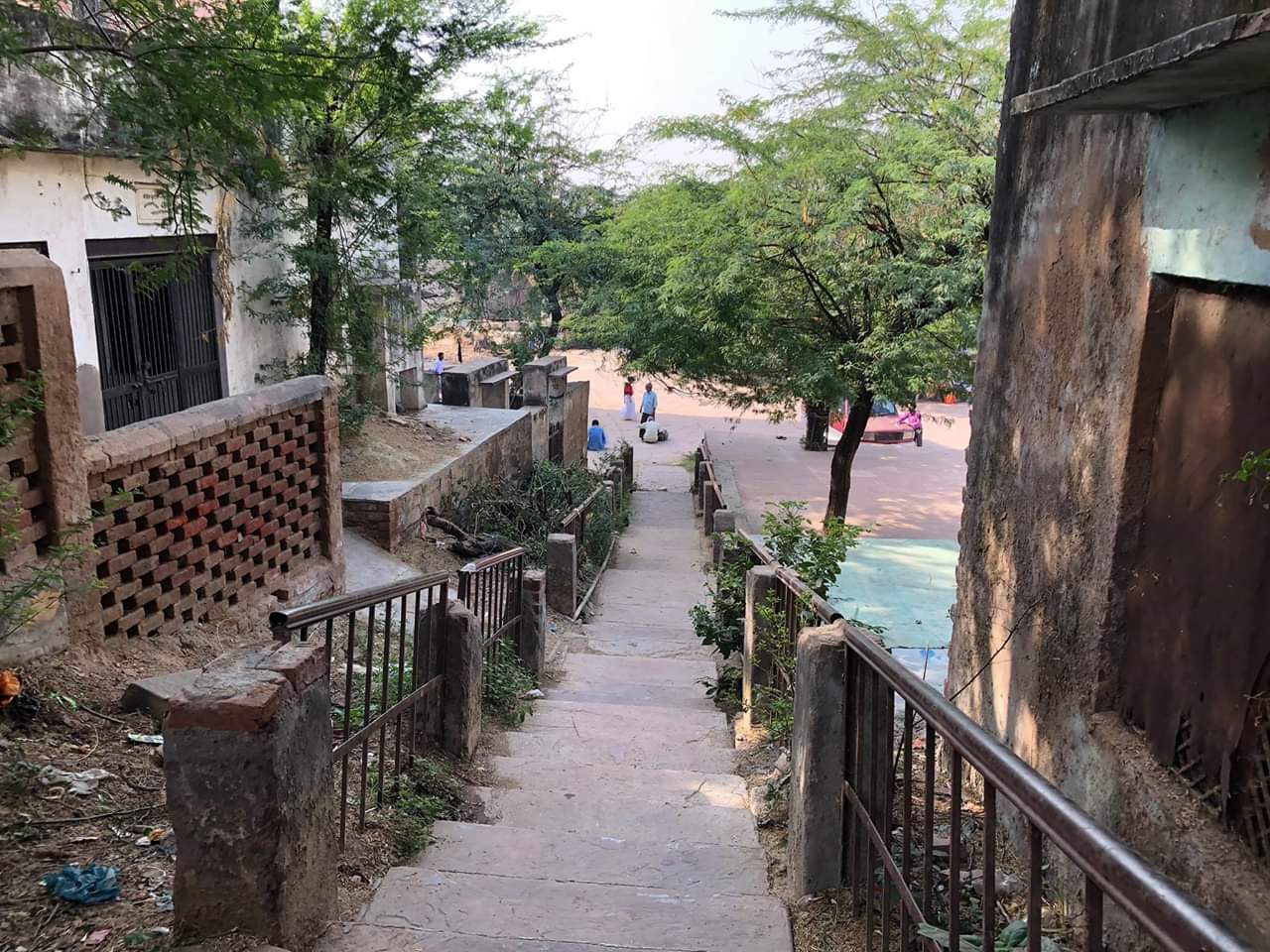 Way goes from Shri Nagridas bhajan Kutir to Shri Radha Sarovar at Gahvar van barsana near Radha Sarovar