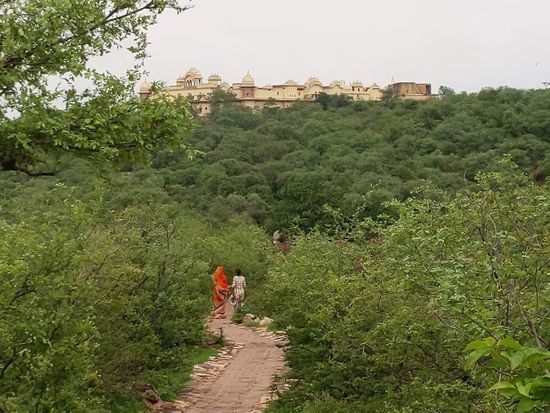 View of Kushal Bihari temple at Gahvarvan Barsana.