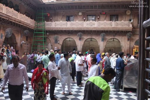 Inside Prangan of Shri Banke Bihari temple, Vrindavan