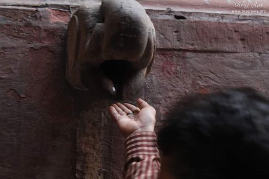 Other side of Banke Bihari temple, Vrindavan. one can drink Charanamrit (water from the lotus Feet of Shri Banke Bihari) here.