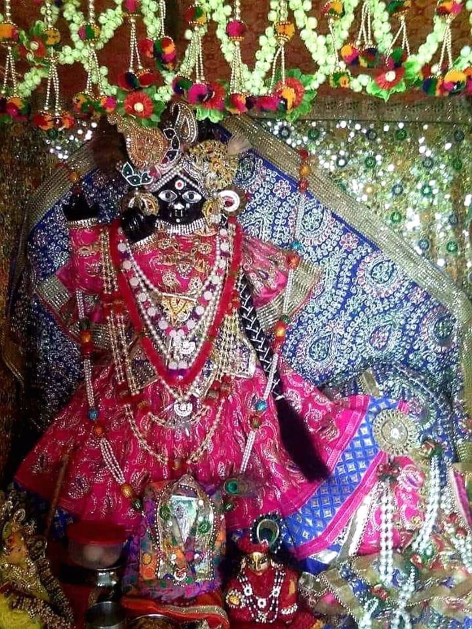 श्री राधारानी के श्रृंगार और वेश में श्री बांके बिहारी
