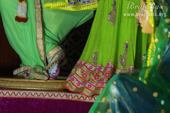 Lotus feet of Shri Radha Krishn at Shyama Shyam Dham, Vrindavan.