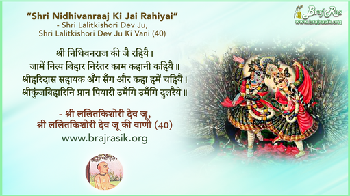 Shri Nidhivanraaj Ki Jai Rahiyai - Shri Lalitkishori Dev Ju, Shri Lalitkishori Dev Ju Ki Vani, Siddhant Ke Pad (40)