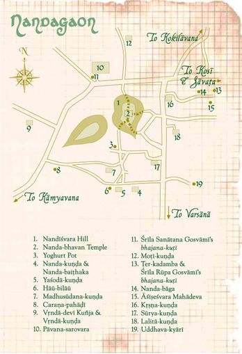 Check out the map of Nandgaon to visit important Places at Nandgaon. 
