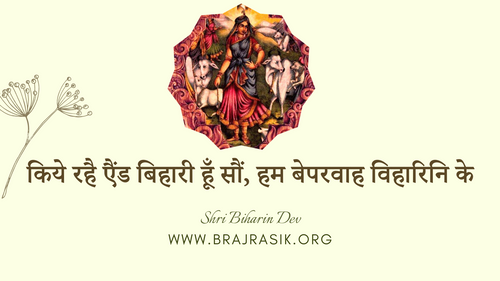 किये रहै एैंड बिहारी हूँ सौं, हम बेपरवाह विहारिनि के 