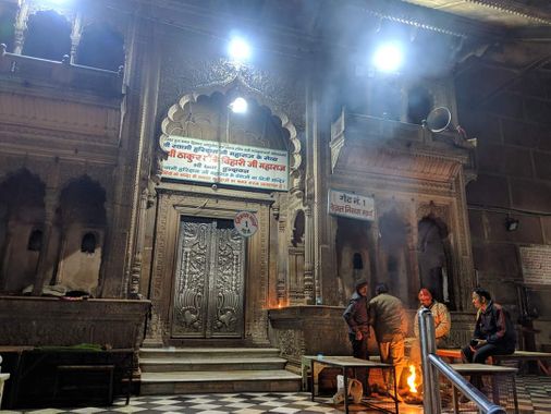Night click of Banke Bihari Temple Vrindavan during door closed.