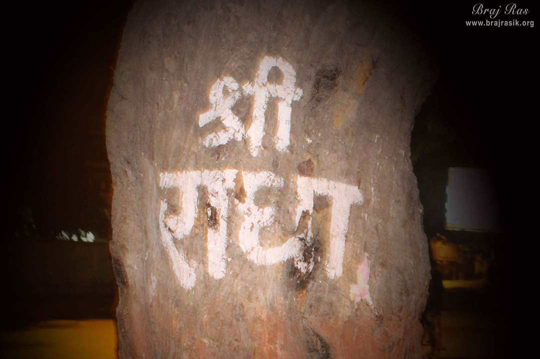 Random click of Shri Radha name in the trees of Vrindavan at late night.