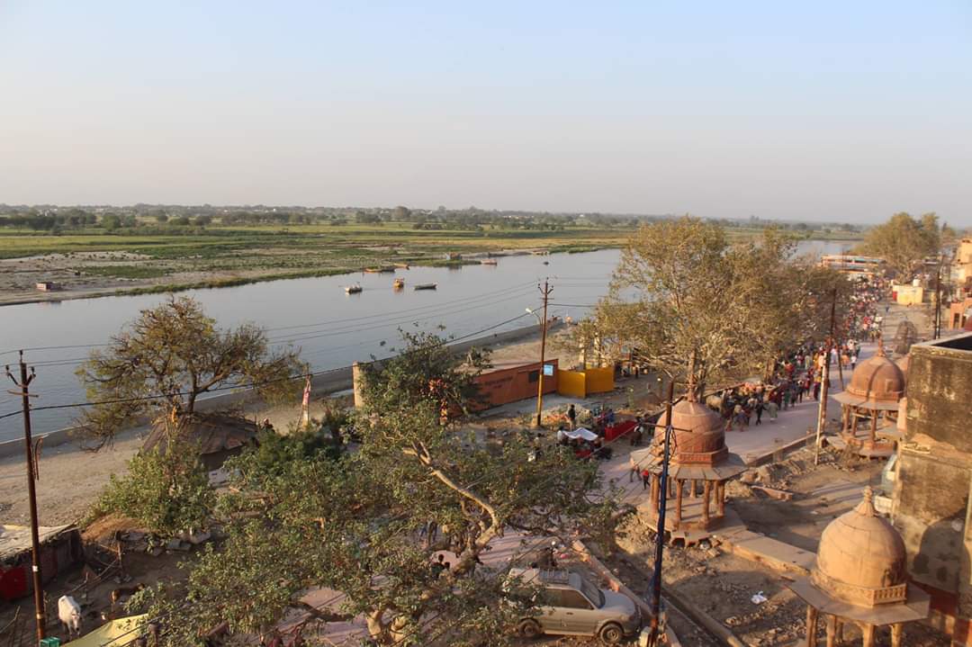 Glimpses of Parikrama Marg, Vrindavan near Yamuna ji from top.