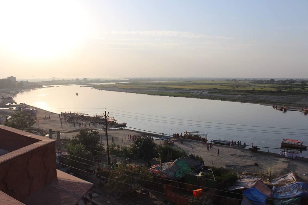 Glimpses of Yamuna ji, Vrindavan from top.