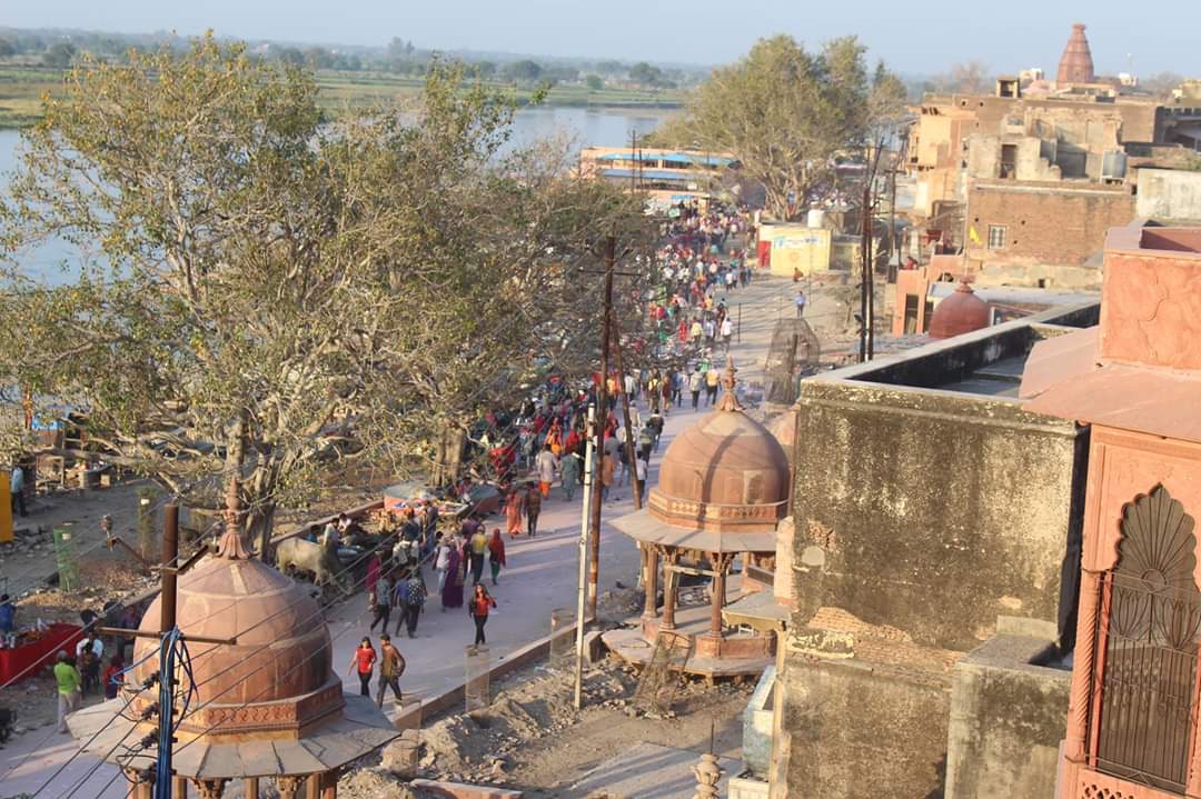 Glimpses of Shri Yamuna ji, Vrindavan from top in Parikrama marg.