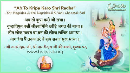 अब तो कृपा करो श्री राधा - श्री नागरीदास जी, श्री नागरीदास जी की वाणी, छूटक पद (96)