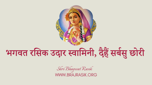 Bhagwat Rasik Udaar Swamini, Dehain Sarbas Chori