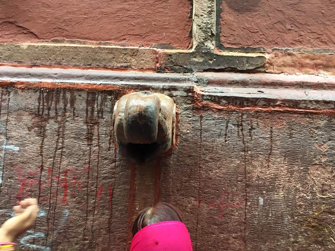 Outside Shri Banke Bihari Temple where holy water from the feet of Banke Bihari comes.