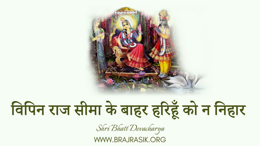विपिन राज सीमा के बाहर हरिहूँ को न निहार 