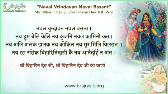 Naval Vrindavan Naval Basant - Shri Biharin Dev Ji, Shri Biharin Dev Ji Ki Vani, Ras Ke Pad (122)