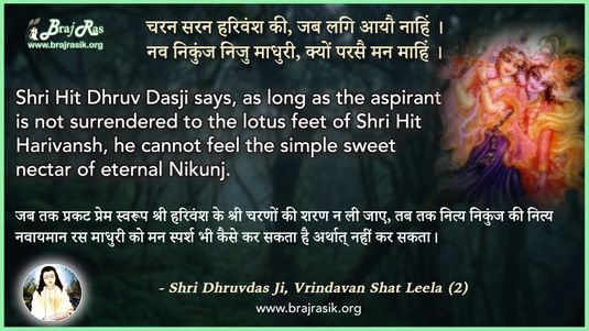 चरन सरन हरिवंश की - श्री ध्रुवदास जी, बयालीस लीला, वृन्दावन शत लीला (2)