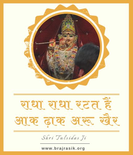 राधा राधा रटत हैं आक ढ़ाक अरू खैर - श्री तुलसीदास जी महाराज