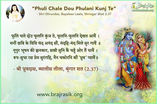 Phuli Chale Dou Phulani Kunj Te - Shri Dhruvdas, Bayalees Leela, Shringar Shat 2.37