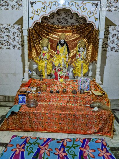 Deities Akrur Maharaji with Shri Krishn Balram at Akrur Ghat, Vrindavan.
