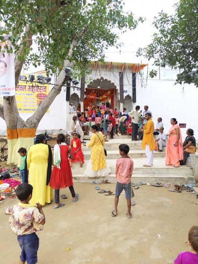Outside view of Radharani Temple in Raval.