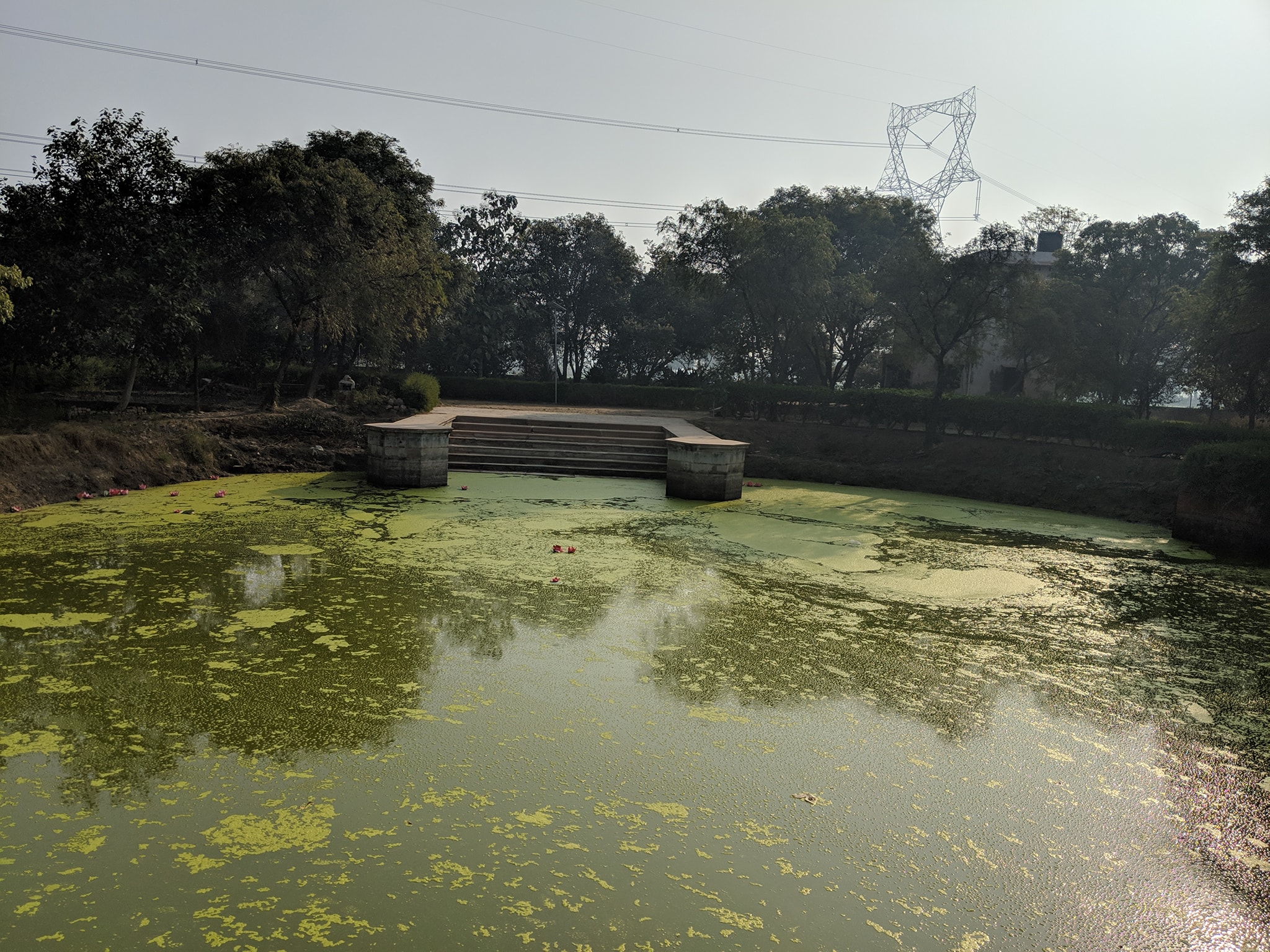 A sunny view of Vrinda Kund.